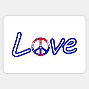 Fourth Of July Red White Blue Peace Sign Sticker